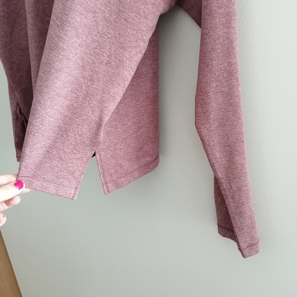 Girlfriend Collective ReSet Long Sleeve Tee Heathered Burgundy Medium - Picture 4 of 13